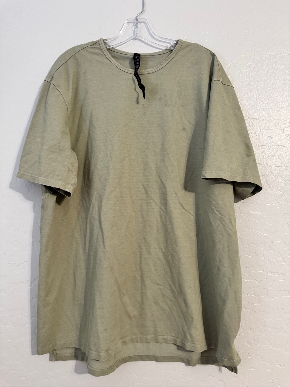 lululemon Green Solid Crew Neck Short Sleeve T-Shirt Men's XXL